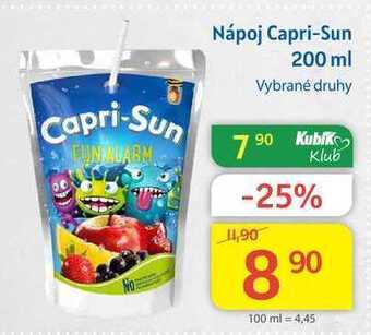 Kubík potraviny Capri-sun nápoj 200 ml nabídka