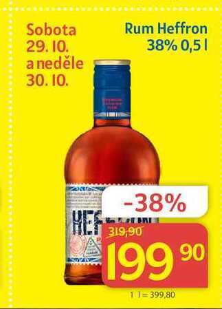 Kubík potraviny Heffron rum 38% 0,5l nabídka