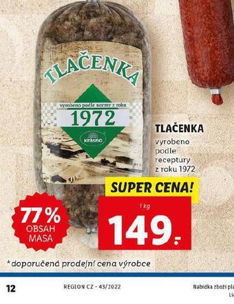 Lidl Tlačenka nabídka