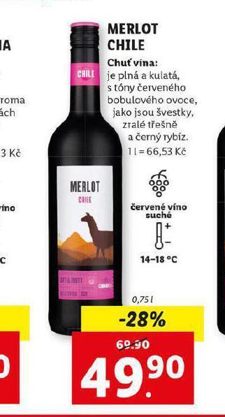 Lidl Merlot chile nabídka