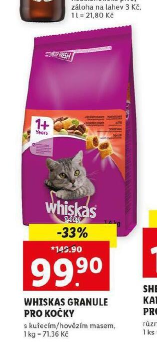Lidl Whiskas granule pro kočky nabídka