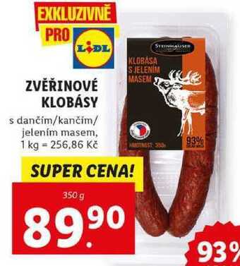 Lidl Zvěřinové klobásy, 350 g nabídka
