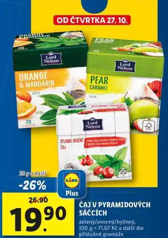 Lidl Čaj v pyramidových sáčcích, 28 g a další nabídka
