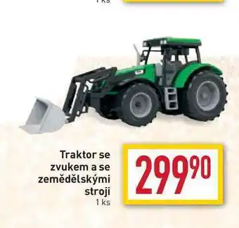 Traktor se zvukem a se zemědělskými stroji