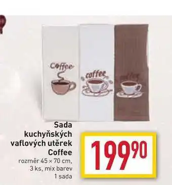 Billa Coffee sada kuchyňských vaflových utěrek nabídka