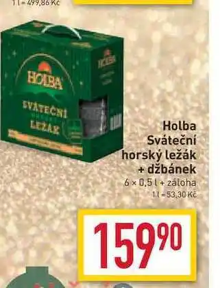 Billa Holba sváteční horský ležák + džbánek 6 x 0,5l nabídka