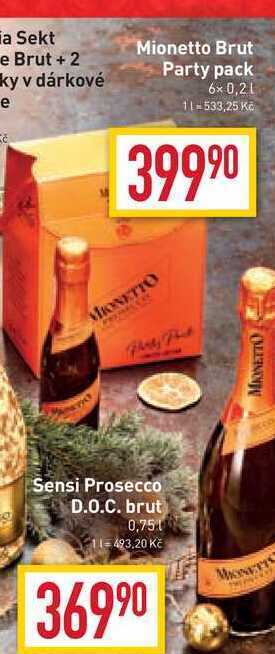 Billa Mionetto brut party pack 6x 0,2l nabídka