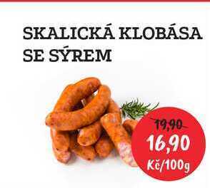 RABBIT řeznictví Skalická klobása se sýrem, 100 g nabídka