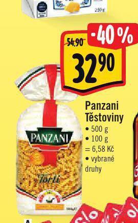 Jip Panzani těstoviny nabídka