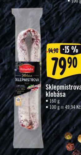 Jip Sklepmistrova klobása nabídka