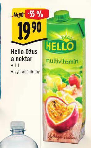 Jip Hello džus a nektar nabídka