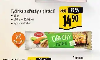 Jip Tyčinky s ořechy a pistácií nabídka