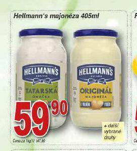 Lidl Hellmann´s tatarská omáčka, majonéza nabídka