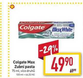 Billa Colgate max zubní pasta 75ml nabídka