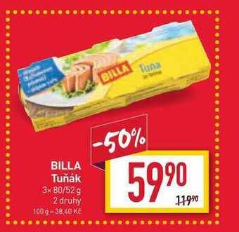 Billa Billa tuňák 3x 80/52 g nabídka