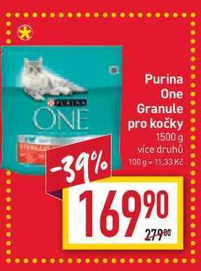 Billa Purina one granule pro kočky 1500 g nabídka
