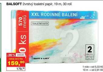 Ráj drogerie Balsoft 2vrstvý toaletní papír, 19 m, 30 rolí nabídka