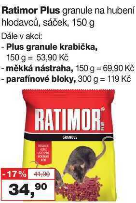 Barvy a laky drogerie Ratimor plus granule na hubení hlodavců, sáček, 150 g nabídka