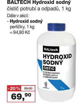 Barvy a laky drogerie Baltech hydroxid sodný čistič potrubí a odpadů, 1 kg nabídka