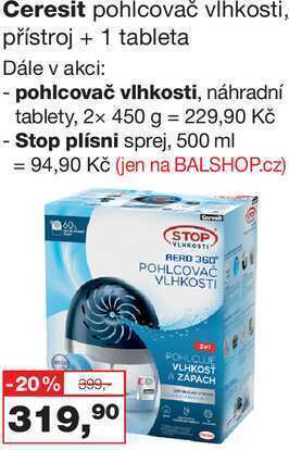 Barvy a laky drogerie Ceresit pohlcovač vlhkosti, přístroj + 1 tableta nabídka