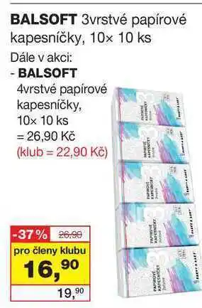 Barvy a laky drogerie Balsoft 3vrstvé papírové kapesníčky, 10x 10 ks nabídka