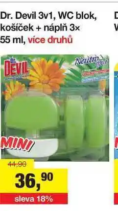 Šlak Dr. devil 3v1, wc blok, košíček + náplň 3x 55 ml nabídka