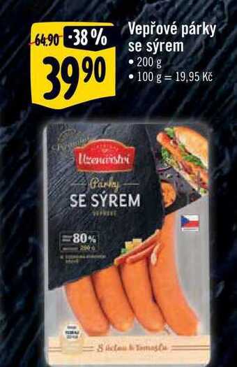 Albert Vepřové párky se sýrem • 200 g nabídka
