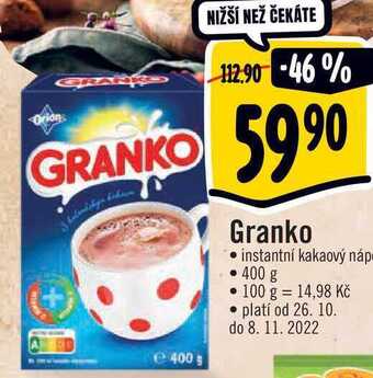 Albert Granko instantní kakaový nápoj 400 g nabídka