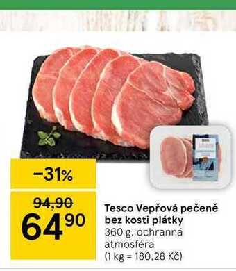 Tesco Tesco vepřová pečeně bez kosti plátky 360 g nabídka