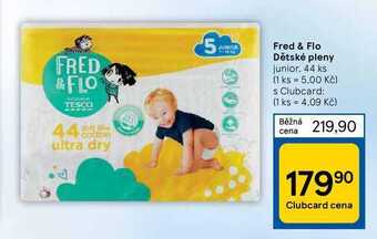 Tesco Fred & flo dětské pleny junior, 44 ks nabídka