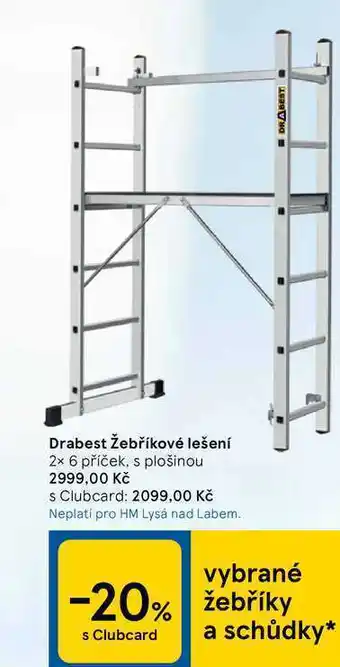 Drabest žebříkové lešení 2 x 6 příček