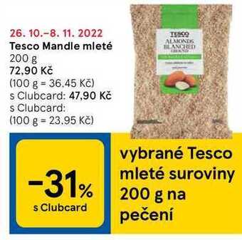 Tesco Tesco mandle mleté 200 g nabídka
