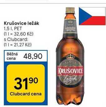 Tesco Krušovice ležák 1,5 1 nabídka