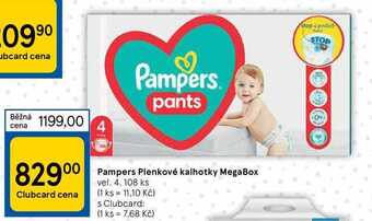 Tesco Pampers plenkové kalhotky megabox vel. 4. 108 ks nabídka