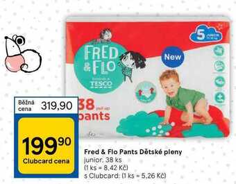 Tesco Fred & flo pants dětské pleny junior, 38 ks nabídka