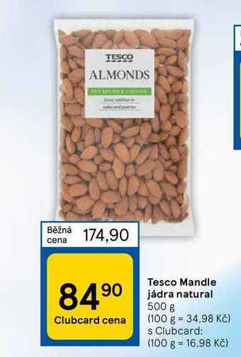 Tesco Tesco mandle jádra natural 500 g nabídka