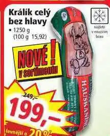 Králík celý bez hlavy •1250 g