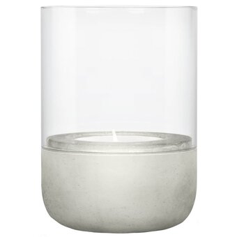 Blomus skleněný svícen s betonovým podstavcem