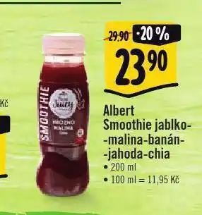 Albert Smoothie jablko-malina-banán-jahoda-chia nabídka