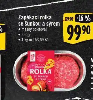 Zapékací rolka se šunkou a sýrem