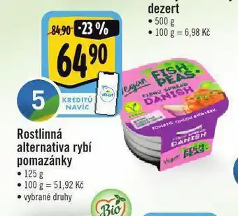 Albert Rostlinná alternativa rybí pomazánky nabídka