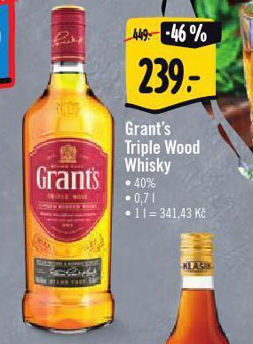Albert Grant's triple wood whisky nabídka