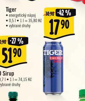 Albert Tiger energy drink nabídka