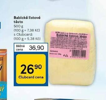 Tesco Babické listové těsto nabídka