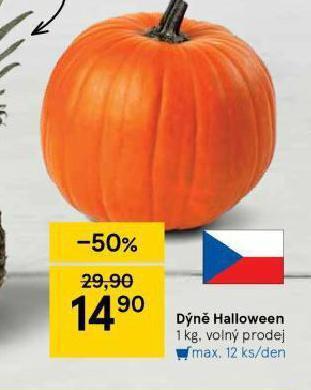 Tesco Dýně halloween nabídka