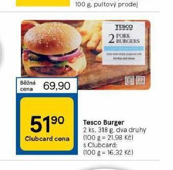 Tesco Tesco burger nabídka