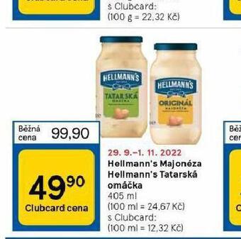 Tesco Hellmann´s tatarská omáčka, majonéza nabídka