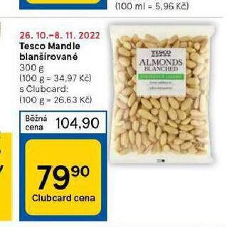 Tesco Tesco mandle blanšírované nabídka