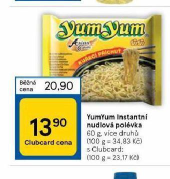 Tesco Yum yum instantní nudlová polévka nabídka