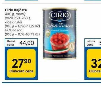 Tesco Cirio rajčata nabídka